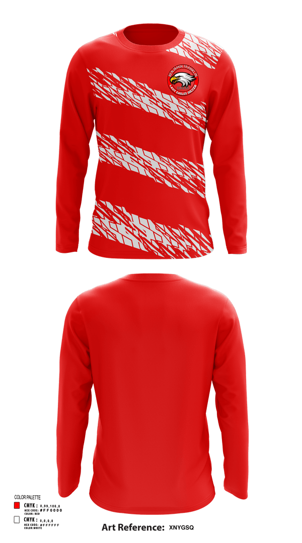 Long Sleeve Performance Shirt, Benjamin Franklin Middle School Soccer, Men's Soccer, Teamtime, Team time, sublimation, custom sports apparel, team uniforms, spirit wear, spiritwear, sports uniforms, custom shirts, team store, custom team store, fundraiser sports, apparel fundraiser