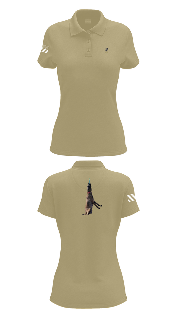 Womens Short Sleeve Performance Polo, Mals K9, Army, Teamtime, Team time, sublimation, custom sports apparel, team uniforms, spirit wear, spiritwear, sports uniforms, custom shirts, team store, custom team store, fundraiser sports, apparel fundraiser
