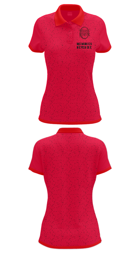 Women's Short Sleeve Performance Polo, Memories Never Die, , Teamtime, Team time, sublimation, custom sports apparel, team uniforms, spirit wear, spiritwear, sports uniforms, custom shirts, team store, custom team store, fundraiser sports, apparel fundraiser