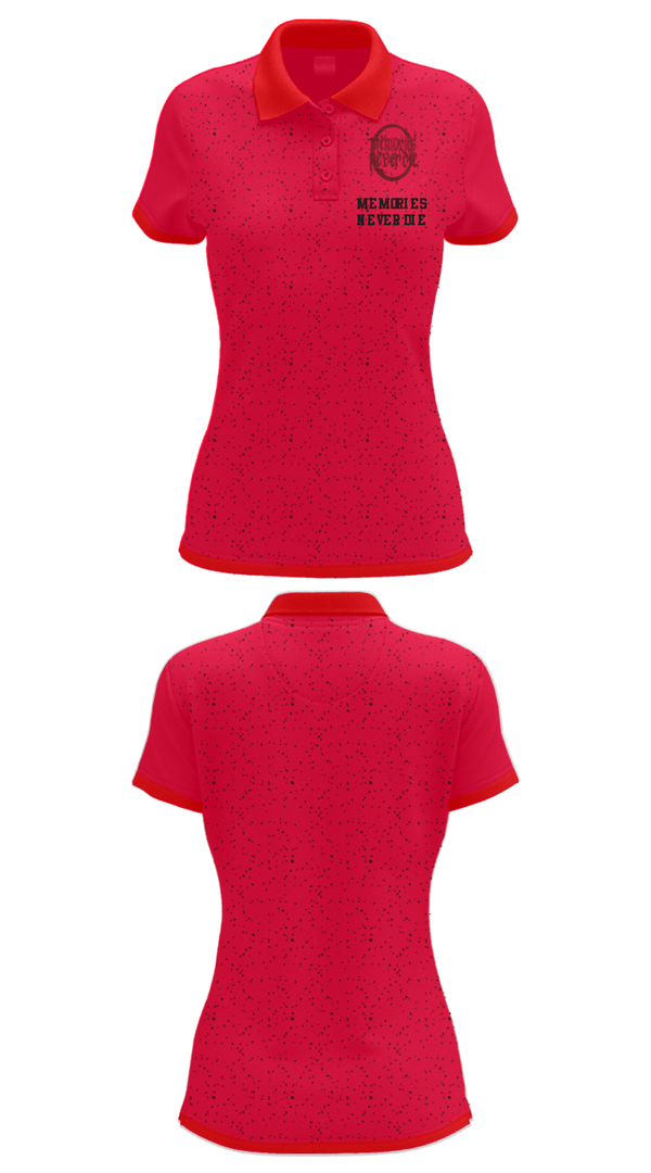 Women's Short Sleeve Performance Polo, Memories Never Die, , Teamtime, Team time, sublimation, custom sports apparel, team uniforms, spirit wear, spiritwear, sports uniforms, custom shirts, team store, custom team store, fundraiser sports, apparel fundraiser
