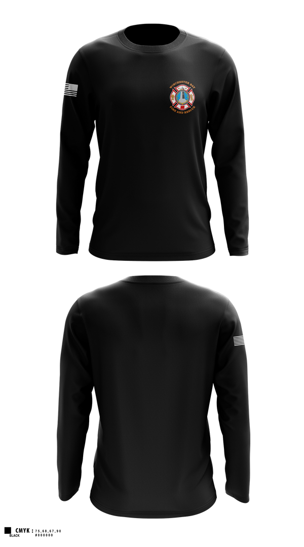 Long Sleeve Performance Shirt, Winchester Bay Fire and Rescue, Fire Department, Teamtime, Team time, sublimation, custom sports apparel, team uniforms, spirit wear, spiritwear, sports uniforms, custom shirts, team store, custom team store, fundraiser sports, apparel fundraiser