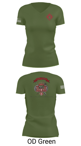 Womens Short Sleeve Vneck Shirt, 264 EN CO, Army, Teamtime, Team time, sublimation, custom sports apparel, team uniforms, spirit wear, spiritwear, sports uniforms, custom shirts, team store, custom team store, fundraiser sports, apparel fundraiser