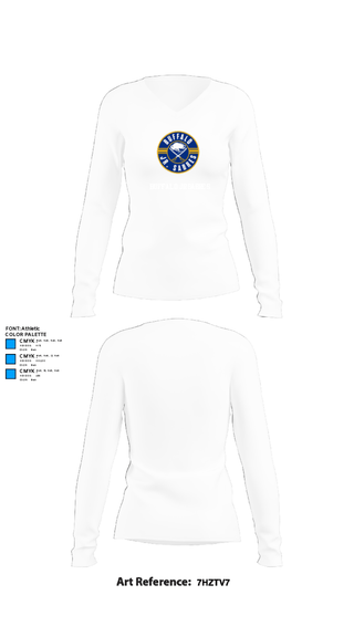 Women's Long Sleeve Vneck Shirt, Buffalo jr sabres, Ice Hockey, Teamtime, Team time, sublimation, custom sports apparel, team uniforms, spirit wear, spiritwear, sports uniforms, custom shirts, team store, custom team store, fundraiser sports, apparel fundraiser