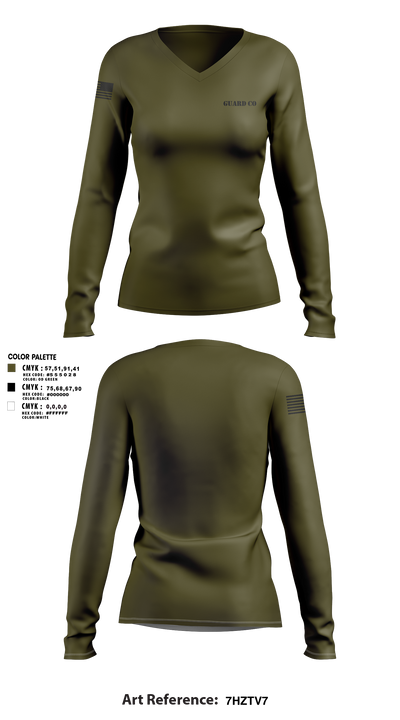 Guard Co 70309650 Women's Long Sleeve V-neck Shirt - 1