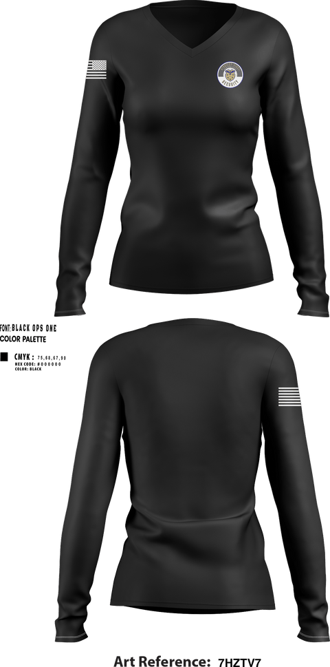 Womens Long Sleeve Vneck Shirt, Strategy First Mission Support Services LLC, , Teamtime, Team time, sublimation, custom sports apparel, team uniforms, spirit wear, spiritwear, sports uniforms, custom shirts, team store, custom team store, fundraiser sports, apparel fundraiser