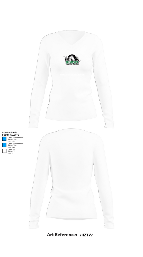 Womens Long Sleeve Vneck Shirt 1, Kinnelon High School Bowling, Bowling, Teamtime, Team time, sublimation, custom sports apparel, team uniforms, spirit wear, spiritwear, sports uniforms, custom shirts, team store, custom team store, fundraiser sports, apparel fundraiser