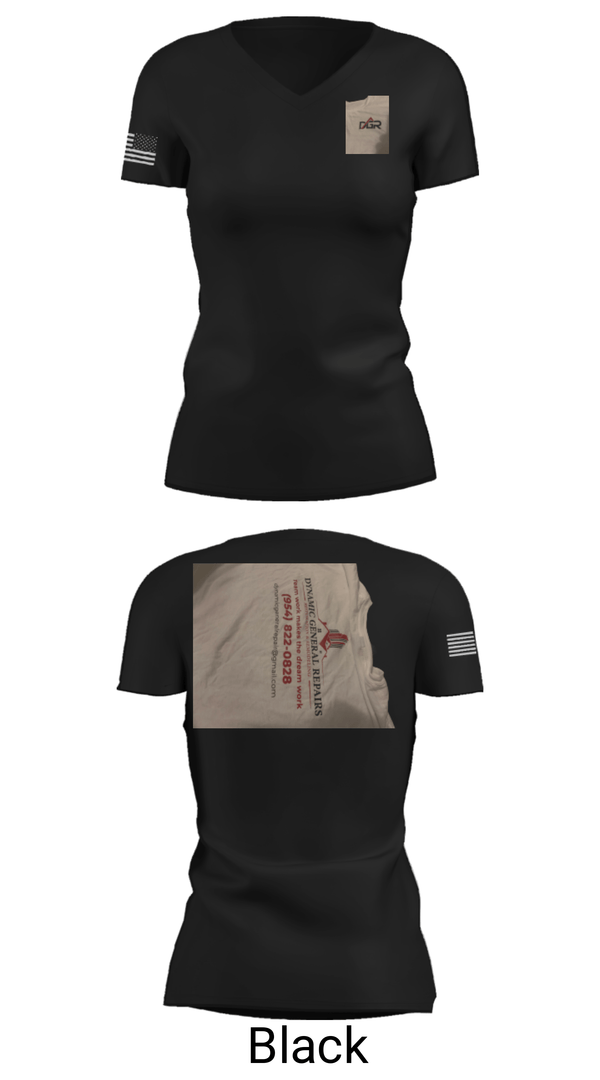 Women's Short Sleeve Vneck Shirt, Dynamic General Repairs Inc, , Teamtime, Team time, sublimation, custom sports apparel, team uniforms, spirit wear, spiritwear, sports uniforms, custom shirts, team store, custom team store, fundraiser sports, apparel fundraiser
