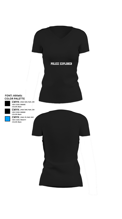 Police Explorer 83443947 Women's Short Sleeve V-neck Shirt - 23