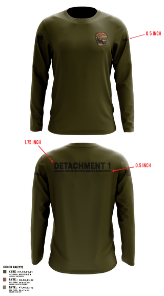 Long Sleeve Performance Shirt, Detachment 1, Air Force, Teamtime, Team time, sublimation, custom sports apparel, team uniforms, spirit wear, spiritwear, sports uniforms, custom shirts, team store, custom team store, fundraiser sports, apparel fundraiser