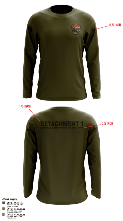 Detachment 1 27221981 Long Sleeve Performance Shirt 34