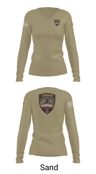 CSSD 28 45514378 Women's Long Sleeve V-neck Shirt - 97