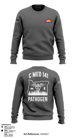 Crew Neck Sweatshirt, C Med, National Guard, Teamtime, Team time, sublimation, custom sports apparel, team uniforms, spirit wear, spiritwear, sports uniforms, custom shirts, team store, custom team store, fundraiser sports, apparel fundraiser