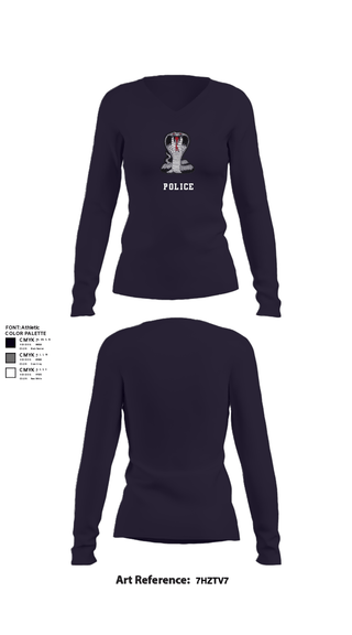 Women's Long Sleeve Vneck Shirt, Harbor Police SRT, , Teamtime, Team time, sublimation, custom sports apparel, team uniforms, spirit wear, spiritwear, sports uniforms, custom shirts, team store, custom team store, fundraiser sports, apparel fundraiser