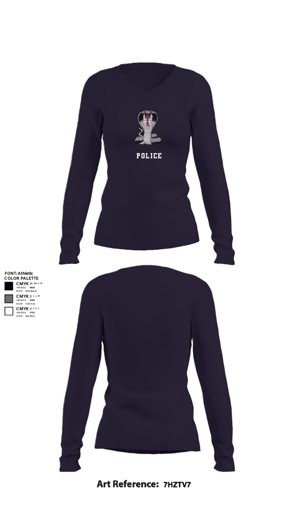 Women's Long Sleeve Vneck Shirt, Harbor Police SRT, , Teamtime, Team time, sublimation, custom sports apparel, team uniforms, spirit wear, spiritwear, sports uniforms, custom shirts, team store, custom team store, fundraiser sports, apparel fundraiser