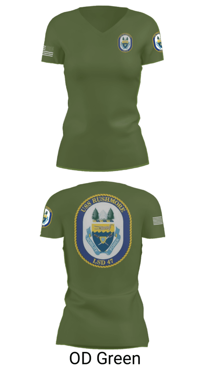 USS RUSHMORE 78932182 Women's Short Sleeve V-neck Shirt - 46