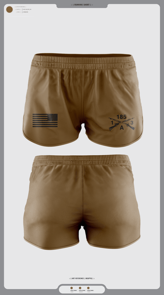 Womens Shorts, ACO 1-185INF, Army, Teamtime, Team time, sublimation, custom sports apparel, team uniforms, spirit wear, spiritwear, sports uniforms, custom shirts, team store, custom team store, fundraiser sports, apparel fundraiser