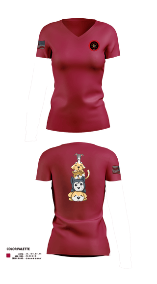 Womens Short Sleeve Vneck Shirt, Cranberry Country K9s, , Teamtime, Team time, sublimation, custom sports apparel, team uniforms, spirit wear, spiritwear, sports uniforms, custom shirts, team store, custom team store, fundraiser sports, apparel fundraiser