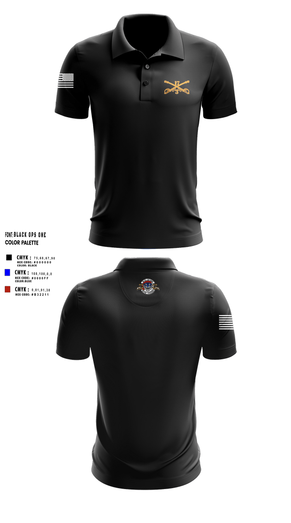 Short Sleeve Performance Polo, Delta Troop 3-17 CAV, , Teamtime, Team time, sublimation, custom sports apparel, team uniforms, spirit wear, spiritwear, sports uniforms, custom shirts, team store, custom team store, fundraiser sports, apparel fundraiser