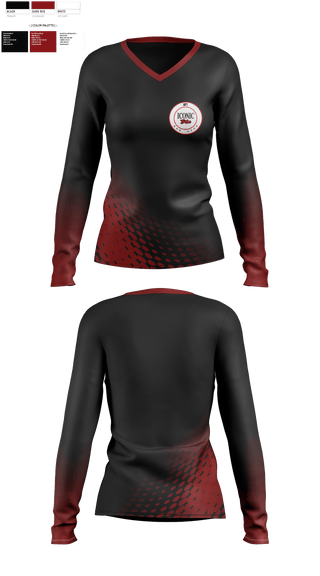 Womens Long Sleeve Vneck Shirt, INCONIC, Cross Country, Teamtime, Team time, sublimation, custom sports apparel, team uniforms, spirit wear, spiritwear, sports uniforms, custom shirts, team store, custom team store, fundraiser sports, apparel fundraiser