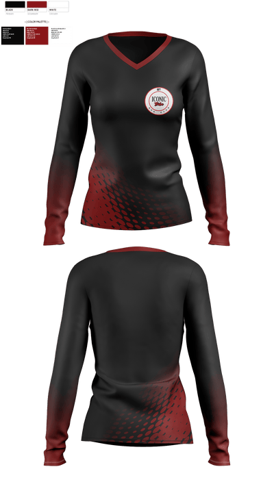 INCONIC 7183919 Women's Long Sleeve V-neck Shirt - 1