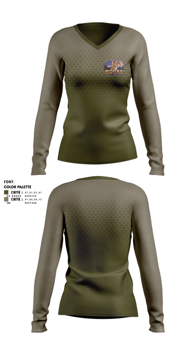 SoCal corso kennels 12871228 Women's Long Sleeve V-neck Shirt - 1