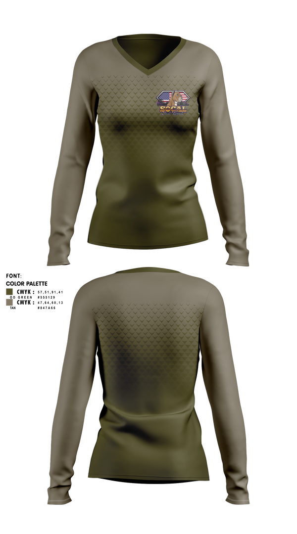 Womens Long Sleeve Vneck Shirt, SoCal corso kennels, , Teamtime, Team time, sublimation, custom sports apparel, team uniforms, spirit wear, spiritwear, sports uniforms, custom shirts, team store, custom team store, fundraiser sports, apparel fundraiser
