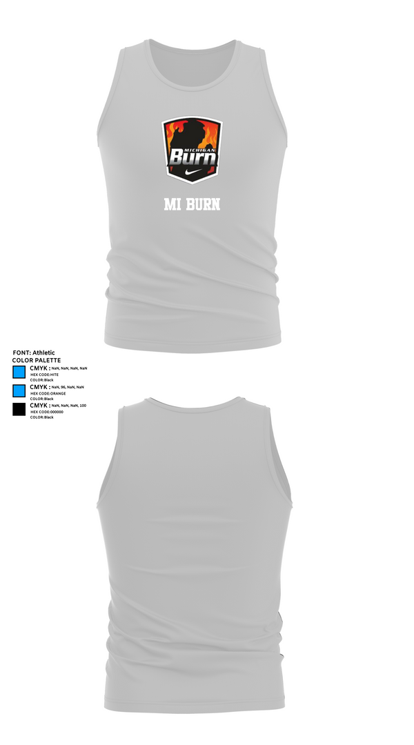 Tank Top, Mi. Burn, Men's Soccer, Teamtime, Team time, sublimation, custom sports apparel, team uniforms, spirit wear, spiritwear, sports uniforms, custom shirts, team store, custom team store, fundraiser sports, apparel fundraiser