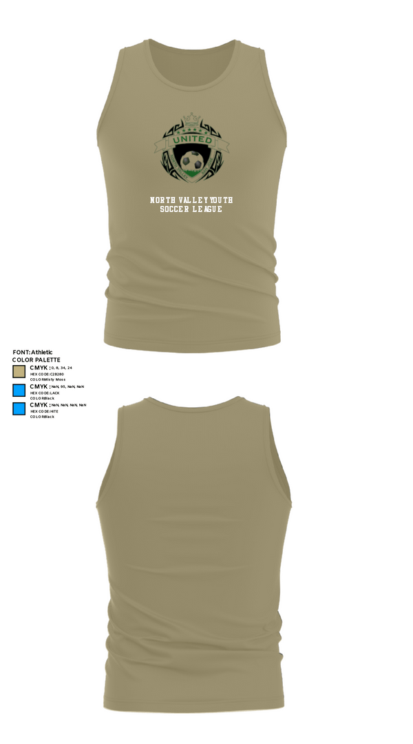 Tank Top, North Valley Youth Soccer League, Men's Soccer, Teamtime, Team time, sublimation, custom sports apparel, team uniforms, spirit wear, spiritwear, sports uniforms, custom shirts, team store, custom team store, fundraiser sports, apparel fundraiser