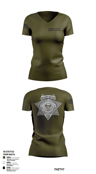Womens Short Sleeve Vneck Shirt, Fremont County Security Services, Police, Teamtime, Team time, sublimation, custom sports apparel, team uniforms, spirit wear, spiritwear, sports uniforms, custom shirts, team store, custom team store, fundraiser sports, apparel fundraiser