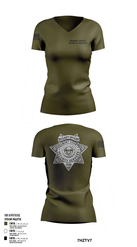 Womens Short Sleeve Vneck Shirt, Fremont County Security Services, Police, Teamtime, Team time, sublimation, custom sports apparel, team uniforms, spirit wear, spiritwear, sports uniforms, custom shirts, team store, custom team store, fundraiser sports, apparel fundraiser