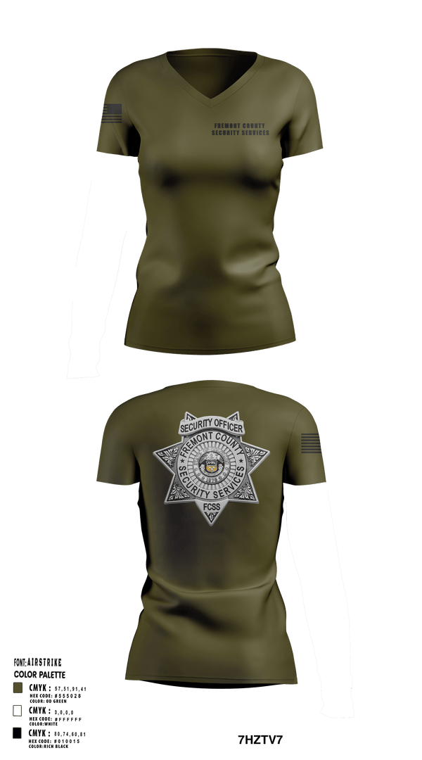 Womens Short Sleeve Vneck Shirt, Fremont County Security Services, Police, Teamtime, Team time, sublimation, custom sports apparel, team uniforms, spirit wear, spiritwear, sports uniforms, custom shirts, team store, custom team store, fundraiser sports, apparel fundraiser