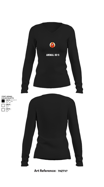 Animal 60’s 54802891 Women's Long Sleeve V-neck Shirt - 22