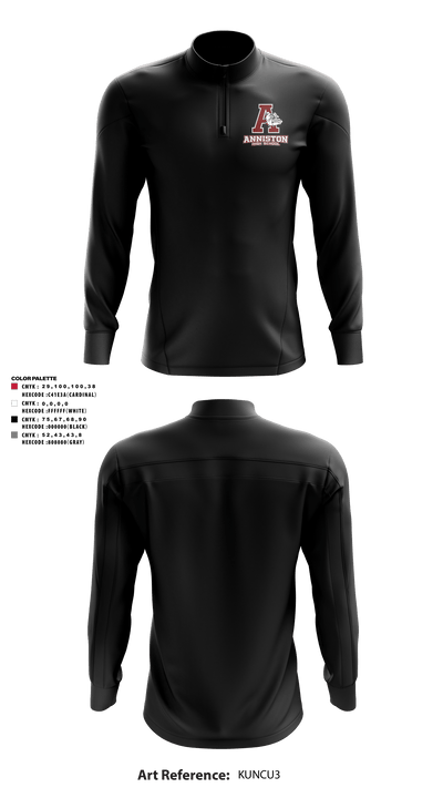 Anniston High School 66349692 Quarter Zip Jacket - 7