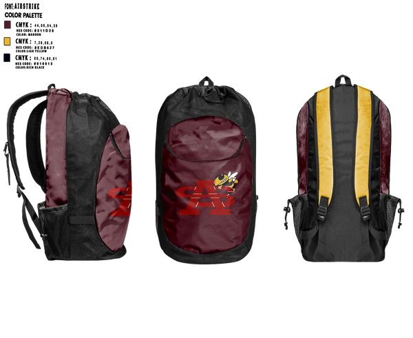 Gear Bag, St Augustine Yellow Jackets, Swimming, Teamtime, Team time, sublimation, custom sports apparel, team uniforms, spirit wear, spiritwear, sports uniforms, custom shirts, team store, custom team store, fundraiser sports, apparel fundraiser