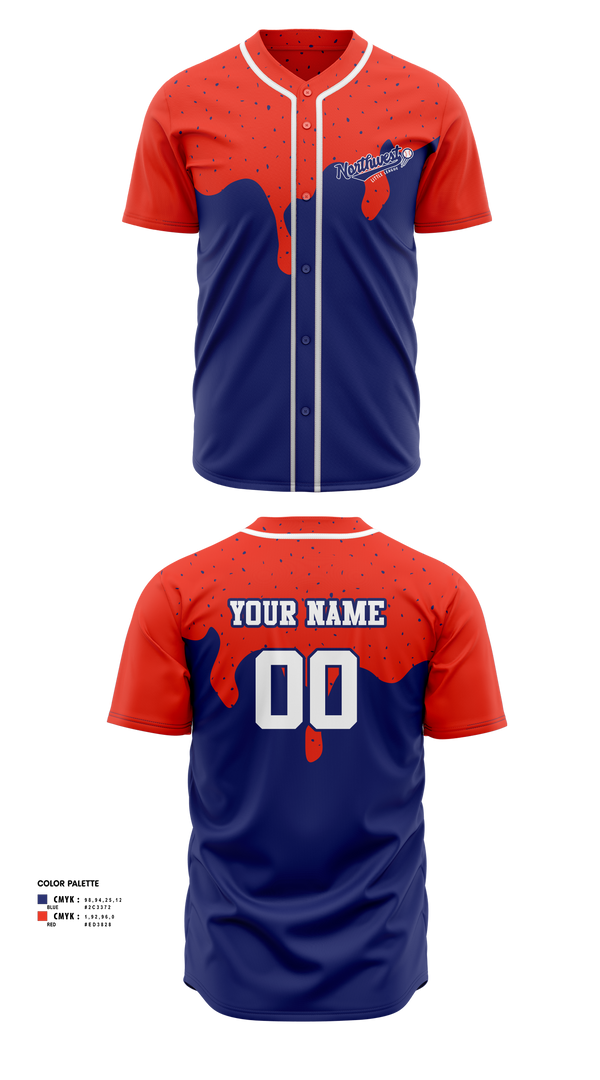 Full Button Baseball Jersey, Northwest Little League Baseball, Baseball, Teamtime, Team time, sublimation, custom sports apparel, team uniforms, spirit wear, spiritwear, sports uniforms, custom shirts, team store, custom team store, fundraiser sports, apparel fundraiser