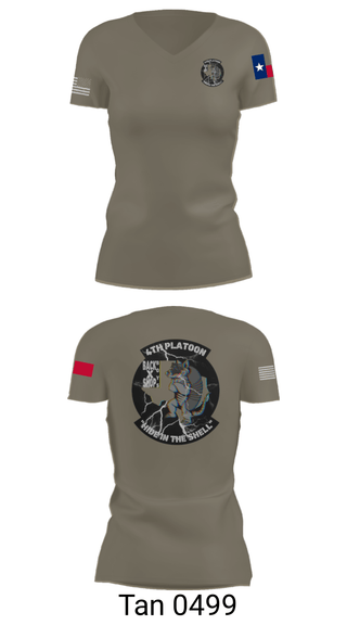 Women's Short Sleeve Vneck Shirt, 90th ASB B co 4Th Platoon, Army, Teamtime, Team time, sublimation, custom sports apparel, team uniforms, spirit wear, spiritwear, sports uniforms, custom shirts, team store, custom team store, fundraiser sports, apparel fundraiser
