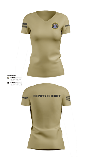 Womens Short Sleeve Vneck Shirt, Chesterfield County Sheriff Office, Police, Teamtime, Team time, sublimation, custom sports apparel, team uniforms, spirit wear, spiritwear, sports uniforms, custom shirts, team store, custom team store, fundraiser sports, apparel fundraiser