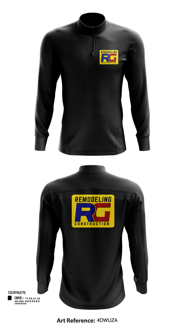Quarter Zip Jacket, Rg remodeling, , Teamtime, Team time, sublimation, custom sports apparel, team uniforms, spirit wear, spiritwear, sports uniforms, custom shirts, team store, custom team store, fundraiser sports, apparel fundraiser