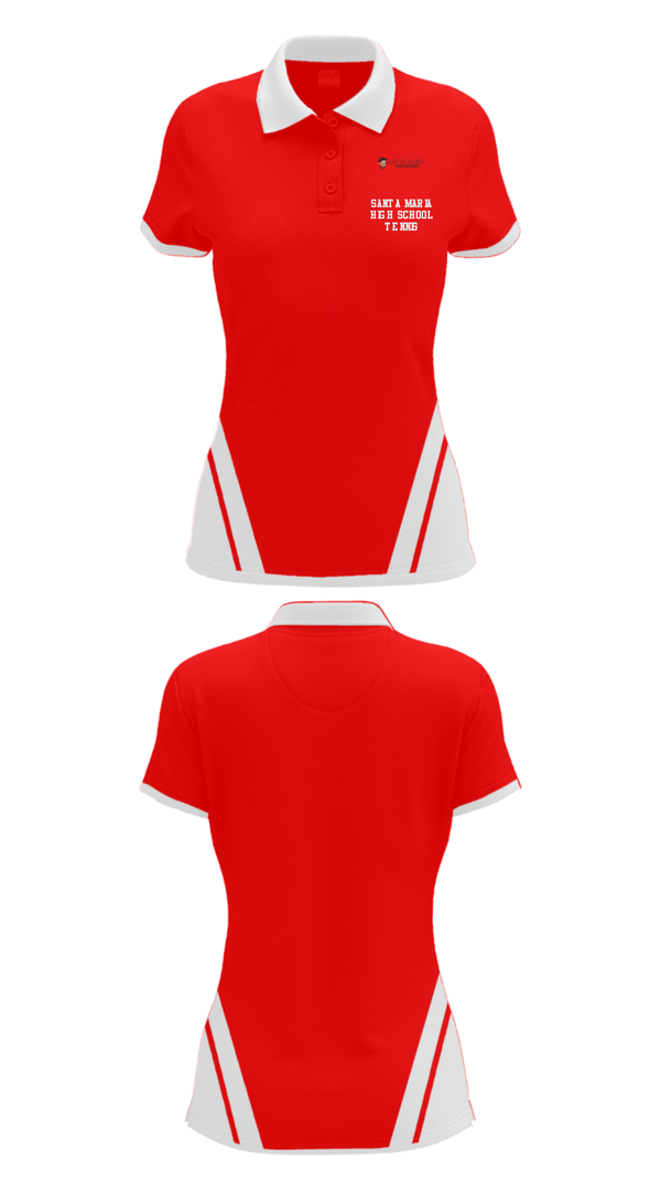 Women's Short Sleeve Performance Polo, Santa Maria High School Tennis, Tennis, Teamtime, Team time, sublimation, custom sports apparel, team uniforms, spirit wear, spiritwear, sports uniforms, custom shirts, team store, custom team store, fundraiser sports, apparel fundraiser
