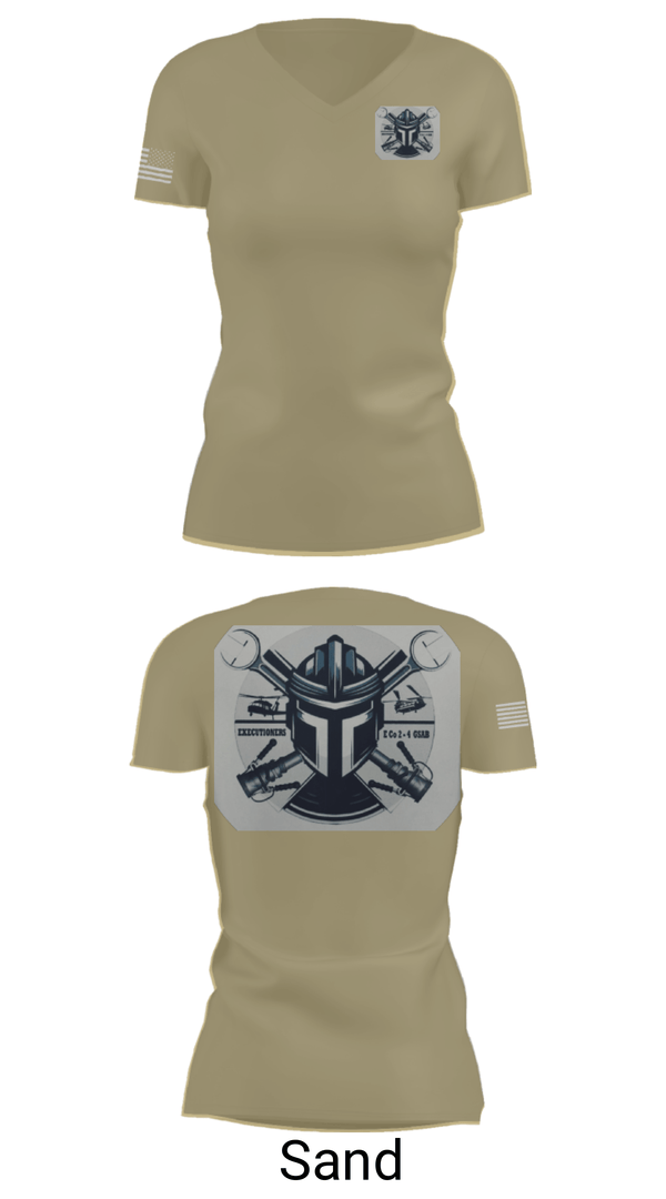Women's Short Sleeve Vneck Shirt, 2-4 GSAB ECHO CO., Army, Teamtime, Team time, sublimation, custom sports apparel, team uniforms, spirit wear, spiritwear, sports uniforms, custom shirts, team store, custom team store, fundraiser sports, apparel fundraiser