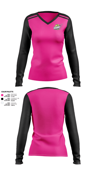 Womens Long Sleeve Vneck Shirt, Game7 Softball, Softball, Teamtime, Team time, sublimation, custom sports apparel, team uniforms, spirit wear, spiritwear, sports uniforms, custom shirts, team store, custom team store, fundraiser sports, apparel fundraiser
