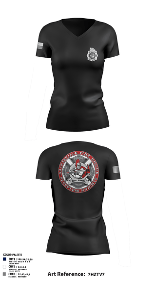 Womens Short Sleeve Vneck Shirt, GFR Station 3, Fire Department, Teamtime, Team time, sublimation, custom sports apparel, team uniforms, spirit wear, spiritwear, sports uniforms, custom shirts, team store, custom team store, fundraiser sports, apparel fundraiser
