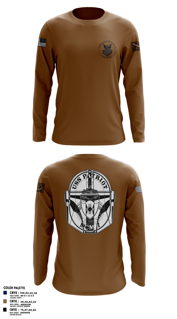 Long Sleeve Performance Shirt, USS Patriot, Navy, Teamtime, Team time, sublimation, custom sports apparel, team uniforms, spirit wear, spiritwear, sports uniforms, custom shirts, team store, custom team store, fundraiser sports, apparel fundraiser