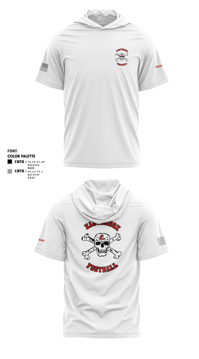 Eastbrook Football 93243823 Short Sleeve Performance Shirt with hood - 1