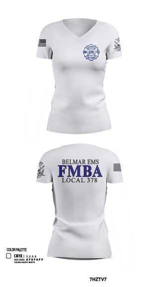 Womens Short Sleeve Vneck Shirt, Belmar FMBA, Fire Department, Teamtime, Team time, sublimation, custom sports apparel, team uniforms, spirit wear, spiritwear, sports uniforms, custom shirts, team store, custom team store, fundraiser sports, apparel fundraiser