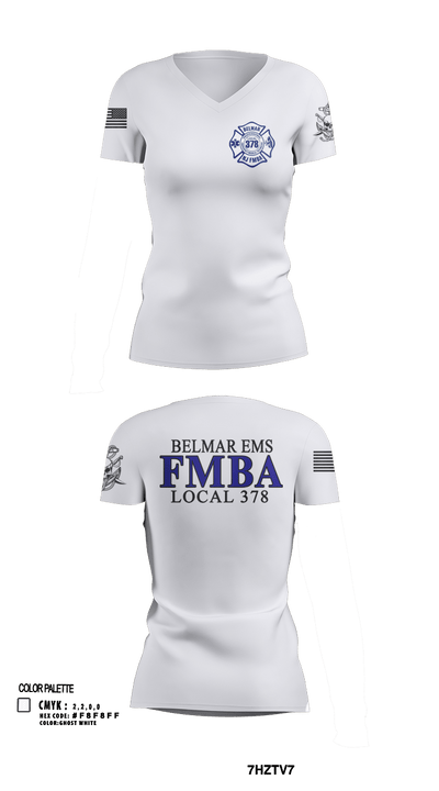 Belmar FMBA 91468281 Women's Short Sleeve V-neck Shirt - 117