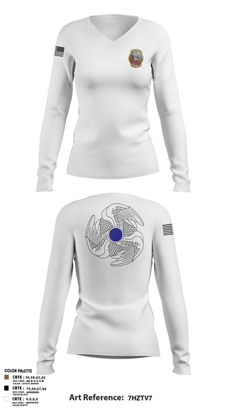 Womens Long Sleeve Vneck Shirt, 1-222nd AVN RGT, Army, Teamtime, Team time, sublimation, custom sports apparel, team uniforms, spirit wear, spiritwear, sports uniforms, custom shirts, team store, custom team store, fundraiser sports, apparel fundraiser