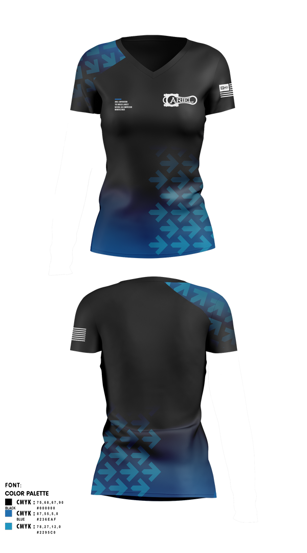 Womens Short Sleeve Vneck Shirt, Ariel Corporation, , Teamtime, Team time, sublimation, custom sports apparel, team uniforms, spirit wear, spiritwear, sports uniforms, custom shirts, team store, custom team store, fundraiser sports, apparel fundraiser