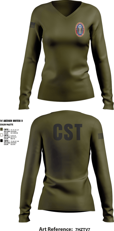 95th WMD CST 43629345 Women's Long Sleeve V-neck Shirt - 6