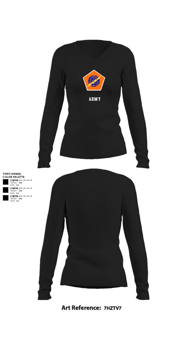 Women's Long Sleeve Vneck Shirt, 98th Expeditionary Signal Battalion, Army, Teamtime, Team time, sublimation, custom sports apparel, team uniforms, spirit wear, spiritwear, sports uniforms, custom shirts, team store, custom team store, fundraiser sports, apparel fundraiser